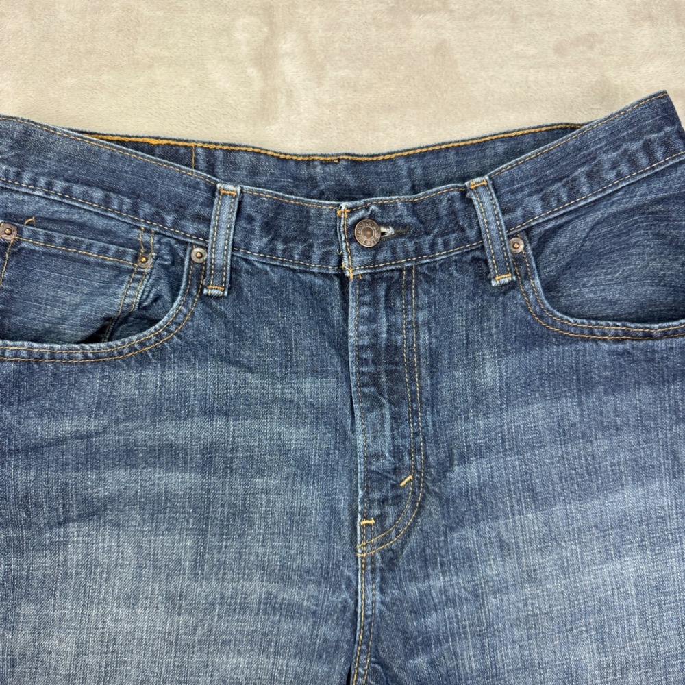 Levi 569 Shorts Mens 32x22 Blue Loose Straight Denim 11" Baggy Y2K Skater Jorts - Picture 4 of 13